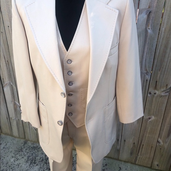 Vtg 1970s Johnny Carson 3 Piece Leisure Suit Tailored For Fine Bros.-Matison Co - Picture 7 of 16